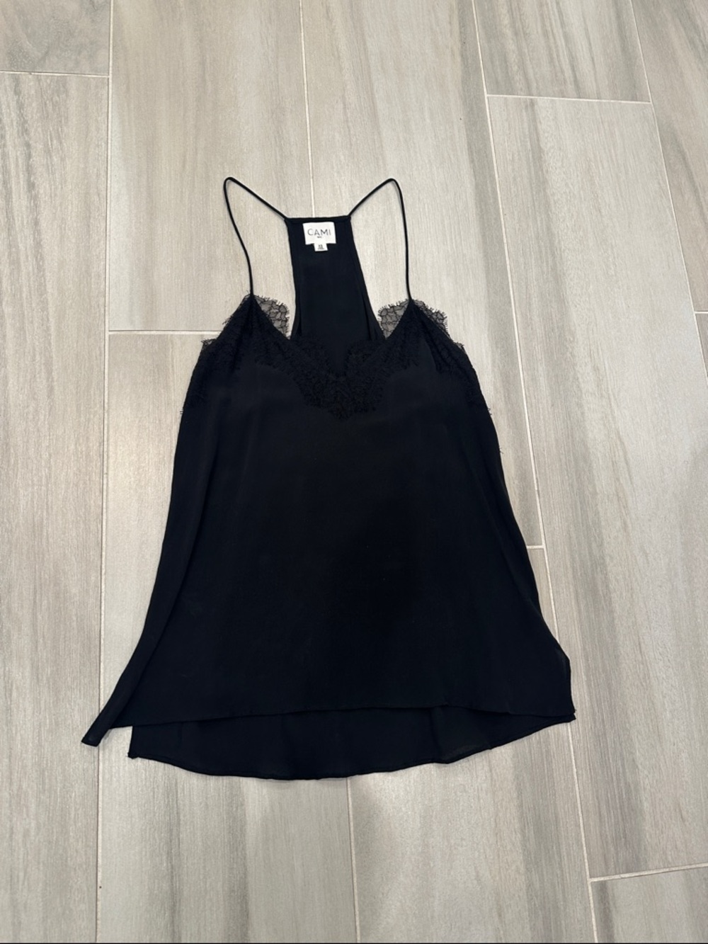 CAMI NYC Black Lace-Trim Racerback Cami Tank Top - Picture 4 of 7